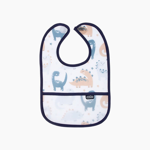 BabyJem Dinosaur Double Sided Waterproof Baby Bib, 6 - 24 Months - Blue