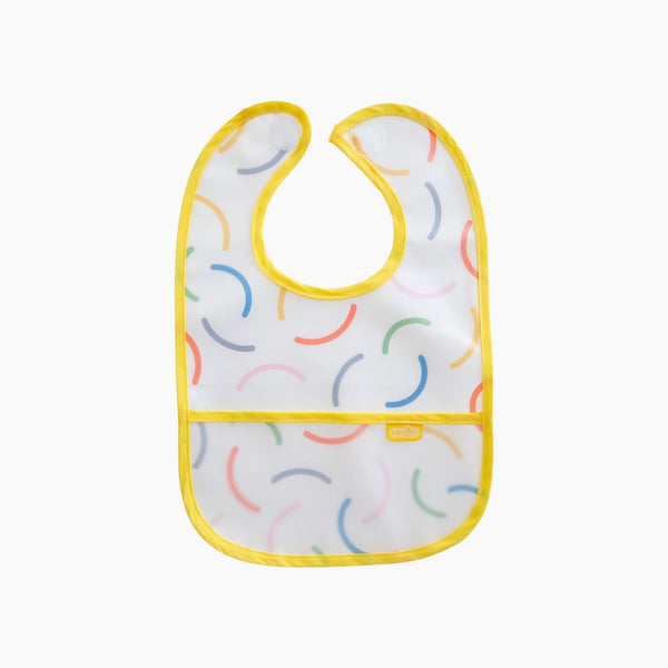 BabyJem Smileyface Double Sided Waterproof Baby Bib, 6 - 24 Months - Yellow