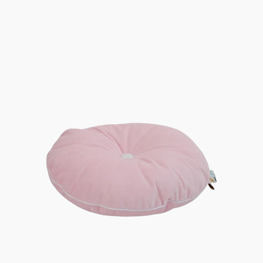 Wigiwama baby pink button cushion with contrasting button detail