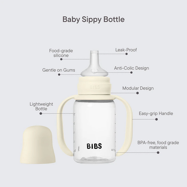 BIBS Baby Sippy Bottle Spout Silicone 150 ml - Ivory
