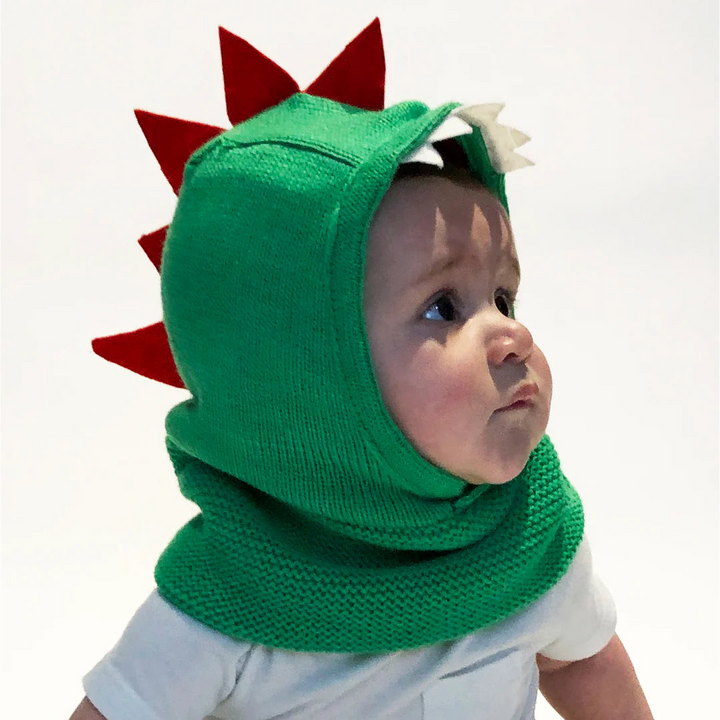 Zoocchini Baby Toddler Knit Balaclava Hat - Devin the Dinosaur (6-12m)