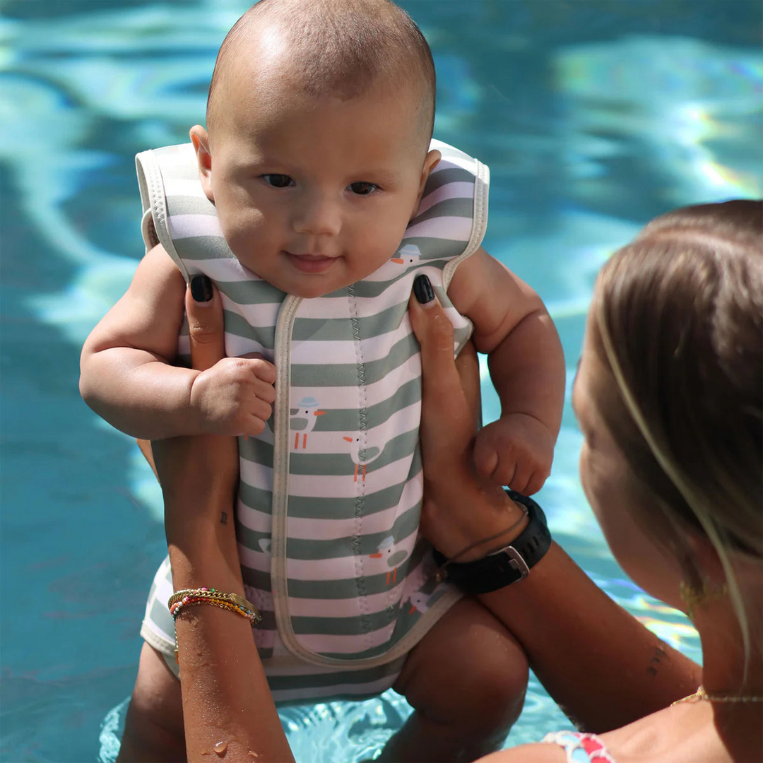 SunnyLife Baby Wetsuit - Sammy the Seagull Green Stripe - HUNA