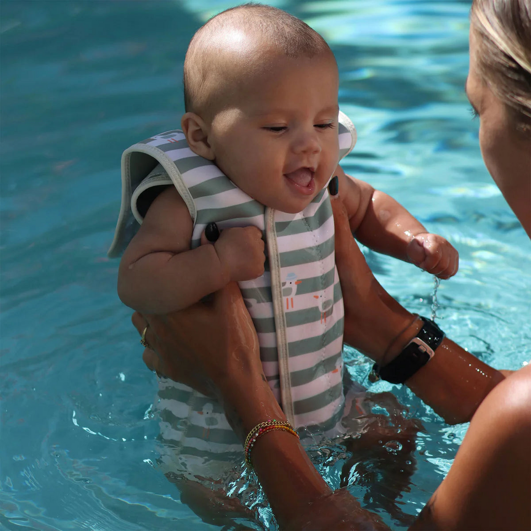 SunnyLife Baby Wetsuit - Sammy the Seagull Green Stripe - HUNA