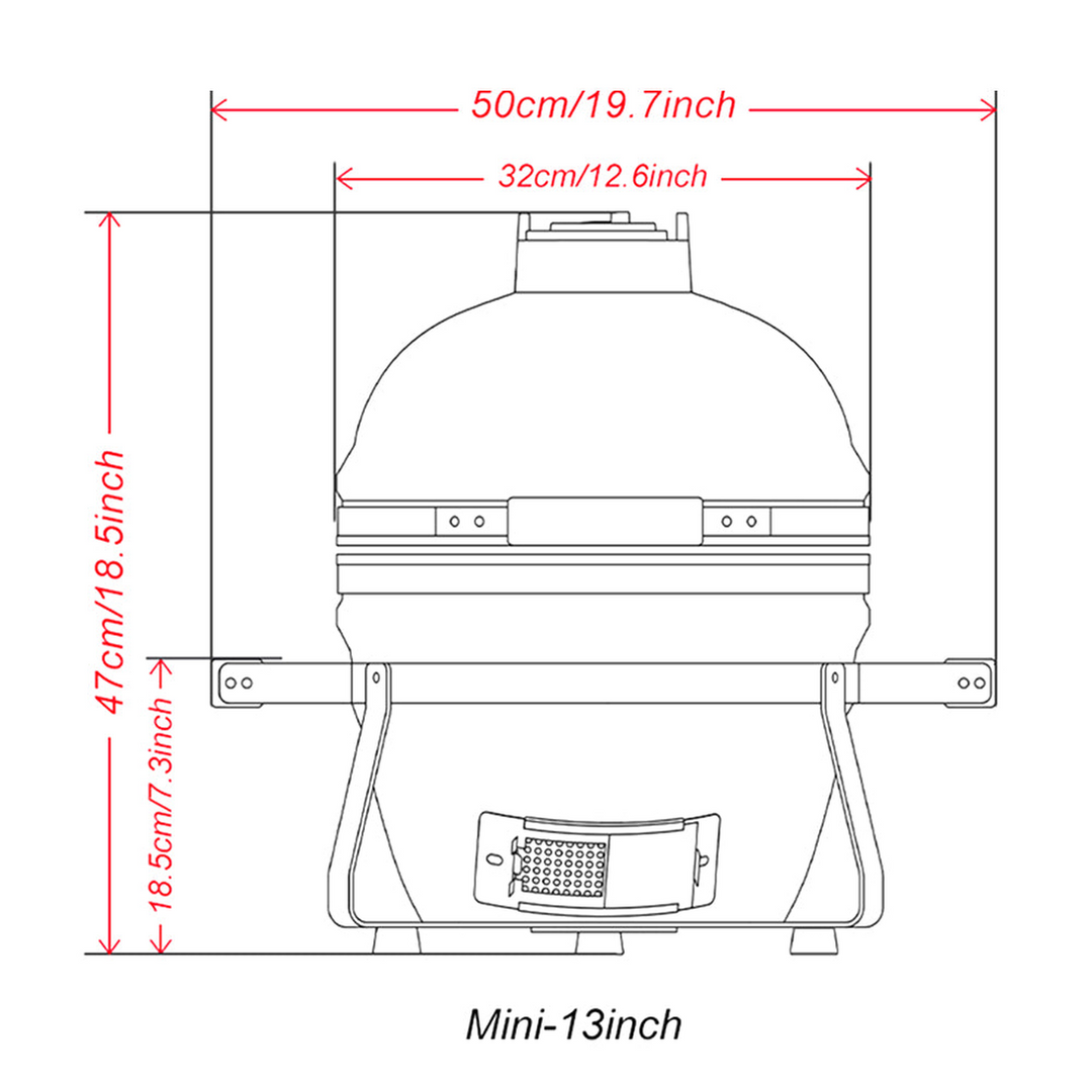 Kamado Grill Mini 13 Inch