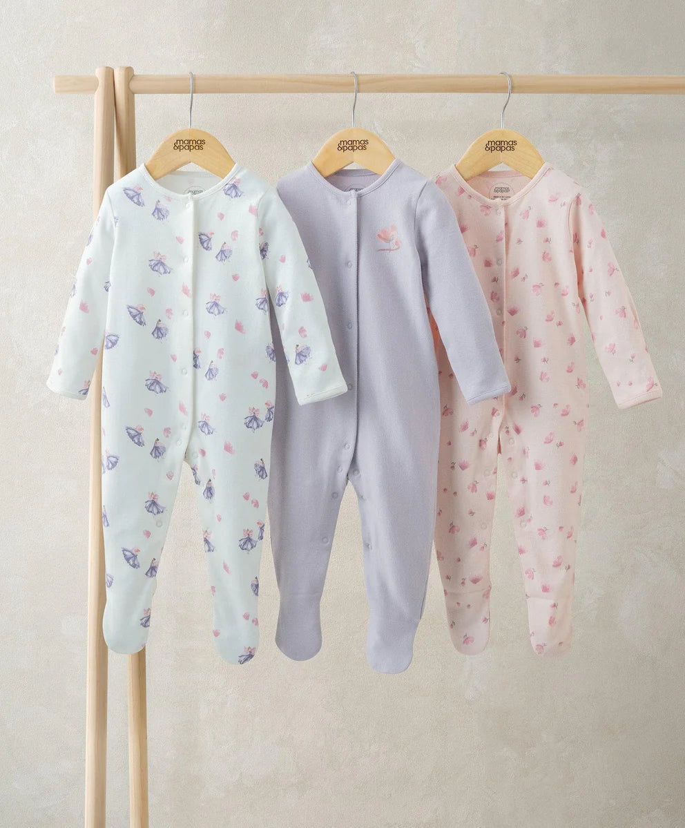 Mamas &amp; Papa Ballerina Sleepsuit (Set of 3)