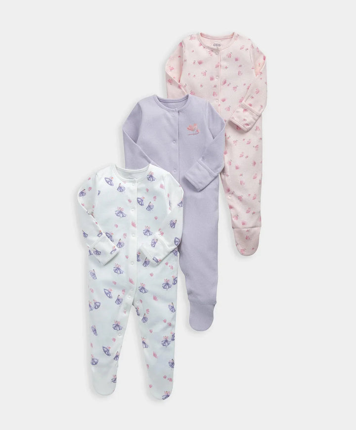 Mamas &amp; Papa Ballerina Sleepsuit (Set of 3)