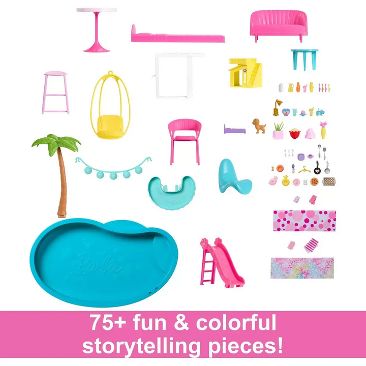 Mattel Barbie Dreamhouse Pool Party Doll House With 75 Accessories