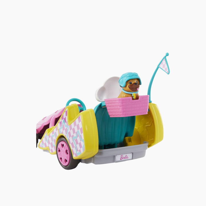 Mattel Barbie Stacie Racer Doll With Go-Kart Toy Car Dog Accessories &amp; Sticker Sheet