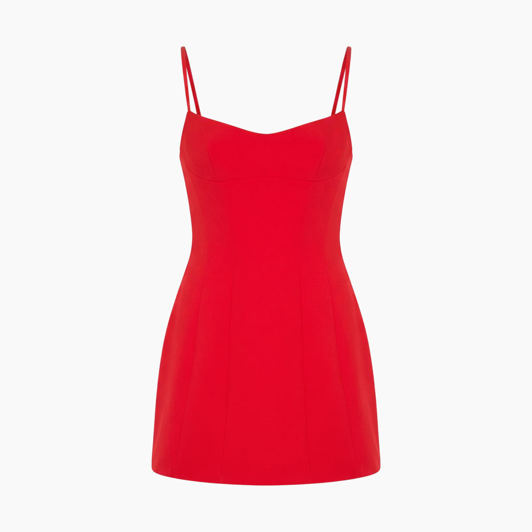 Bardot Branca Hourglass Mini Dress in Fire Red