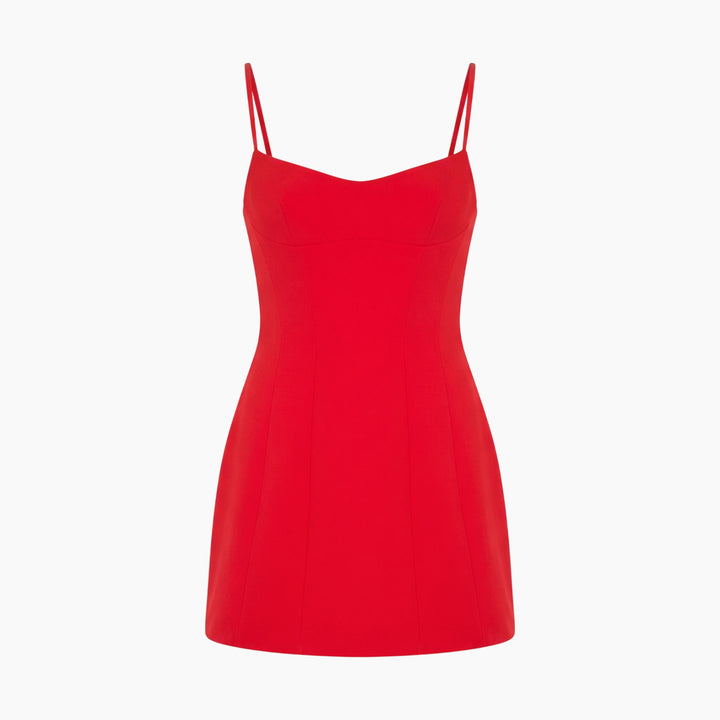 Bardot Branca Hourglass Mini Dress in Fire Red