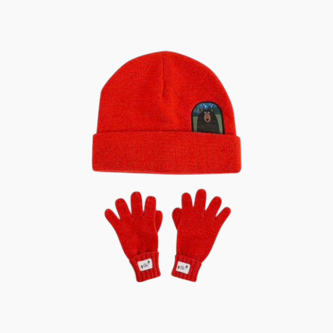 Flap Jack Kids Beanie &amp; Gloves Set - Bear