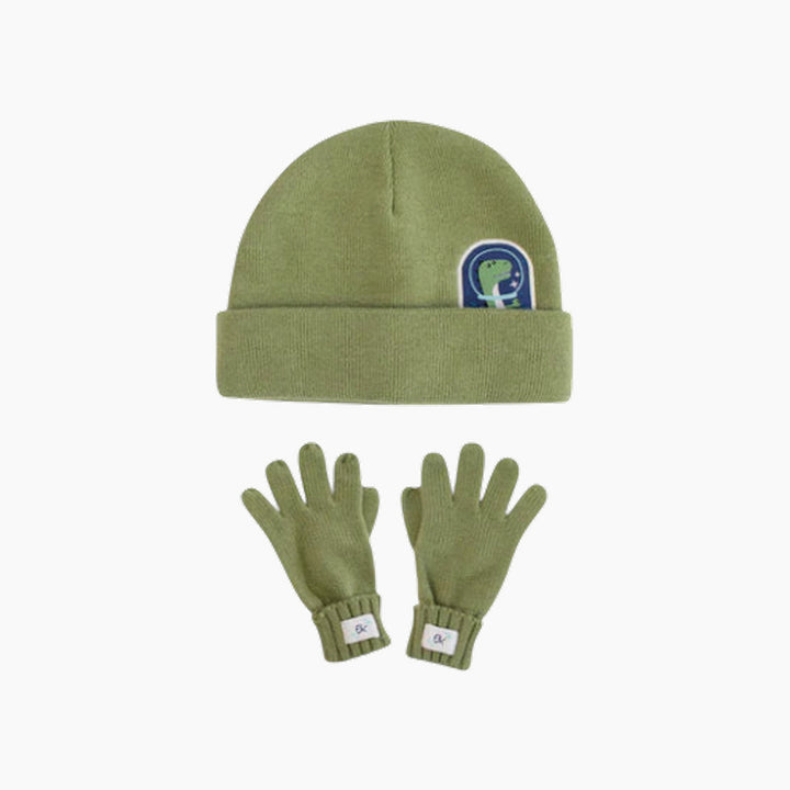 Flap Jack Kids Beanie &amp; Gloves Set - Dino