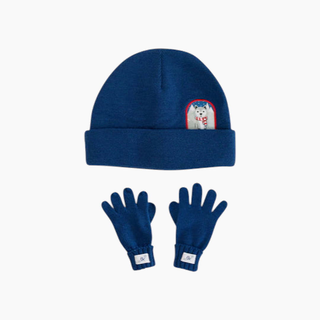 Flap Jack Kids Beanie &amp; Gloves Set - Wolf