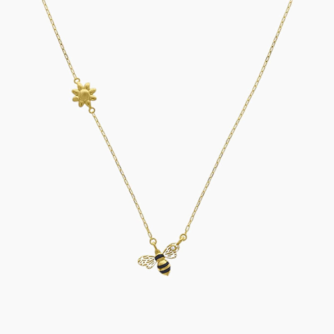 Baby Chic Fine Jewelry Bee and Daisy Diamond Necklace