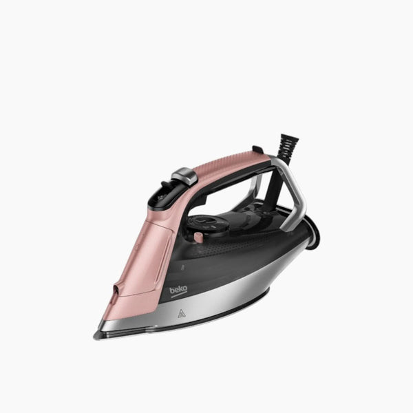 مكواة بخار وردية ذاتية التنظيف ومقاومة للتسرب سعة 350 مل، 3000 واط