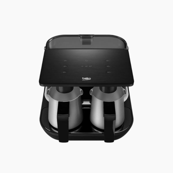 ماكينة تحضير القهوة التركية باللون الأسود، سعة 1.5 لتر، 1100 واط