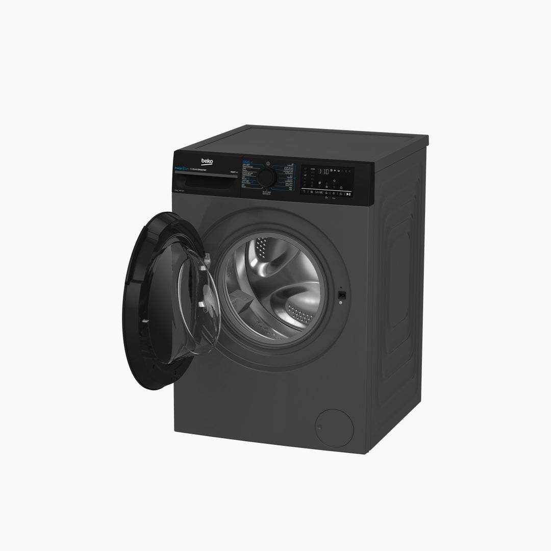 Beko 12 kg anthracite washing machine with 1400 RPM inverter