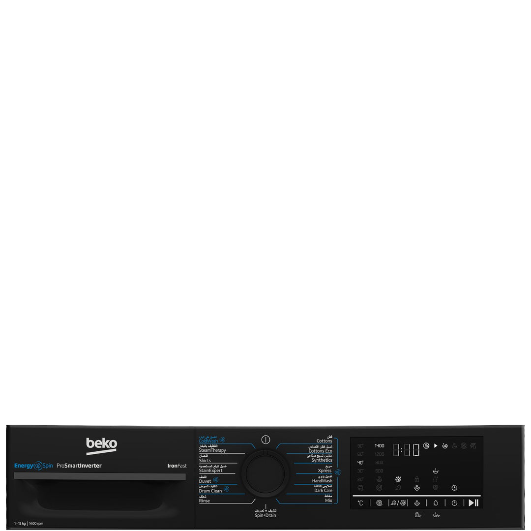 Beko 12 kg anthracite washing machine with 1400 RPM inverter