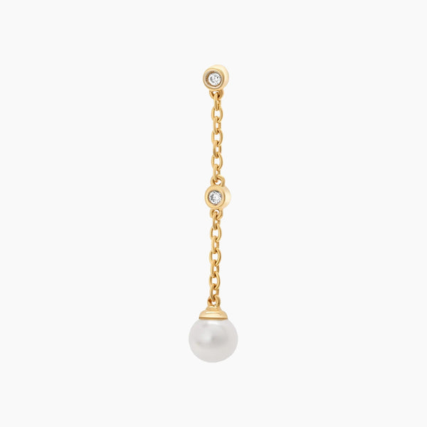 Joy Jewels Bezel Stones With Pearl Drop Earring