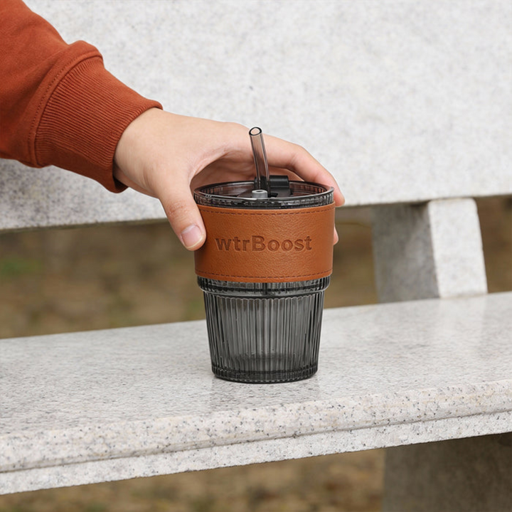 Wtr Boost Black Stylish Heat-resistant Glass Tumbler