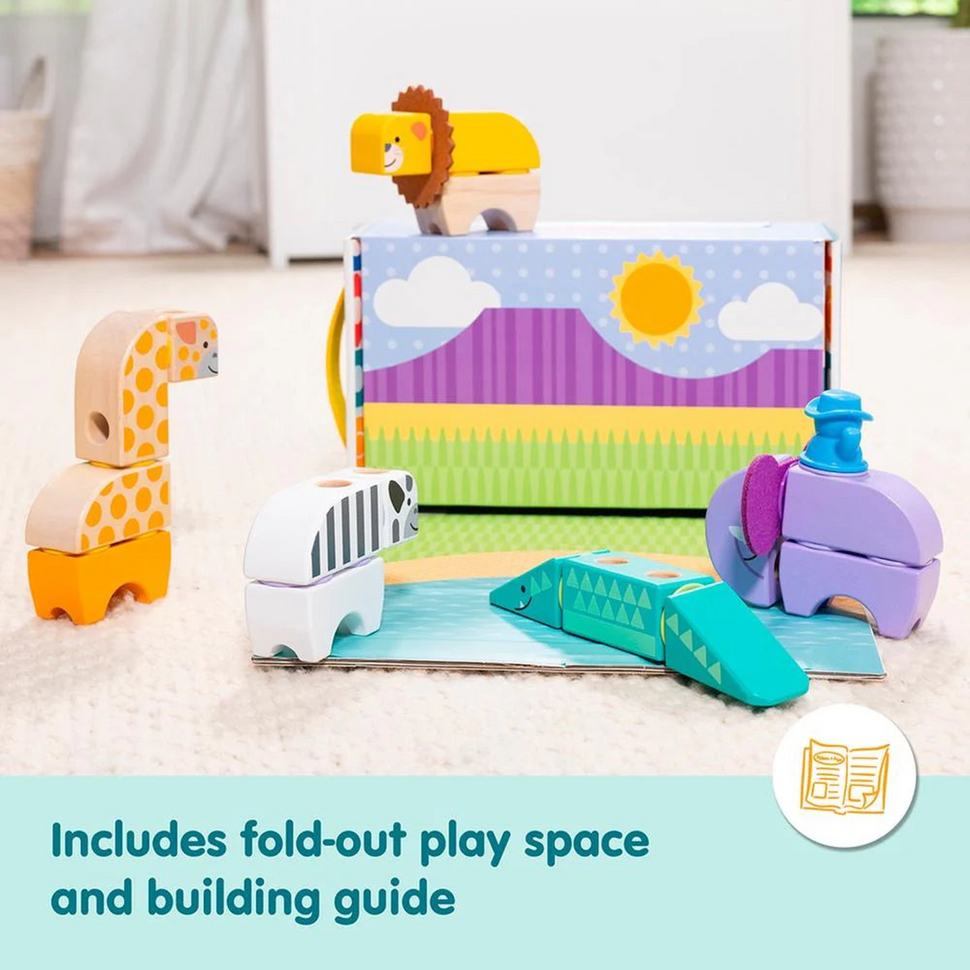 Melissa &amp; Doug Blockables Safari Animals Building Set - 34pc
