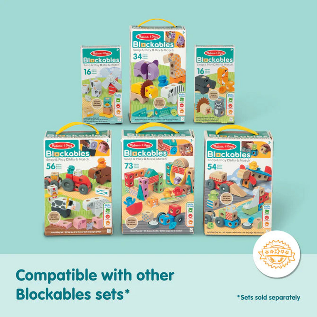 Melissa &amp; Doug Blockables Safari Animals Building Set - 34pc