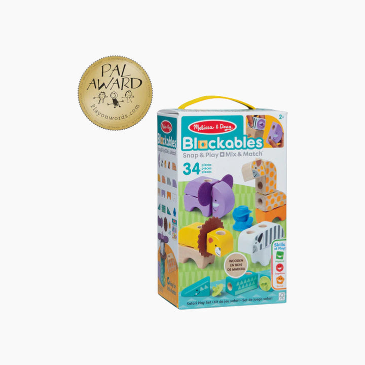 Melissa &amp; Doug Blockables Safari Animals Building Set - 34pc