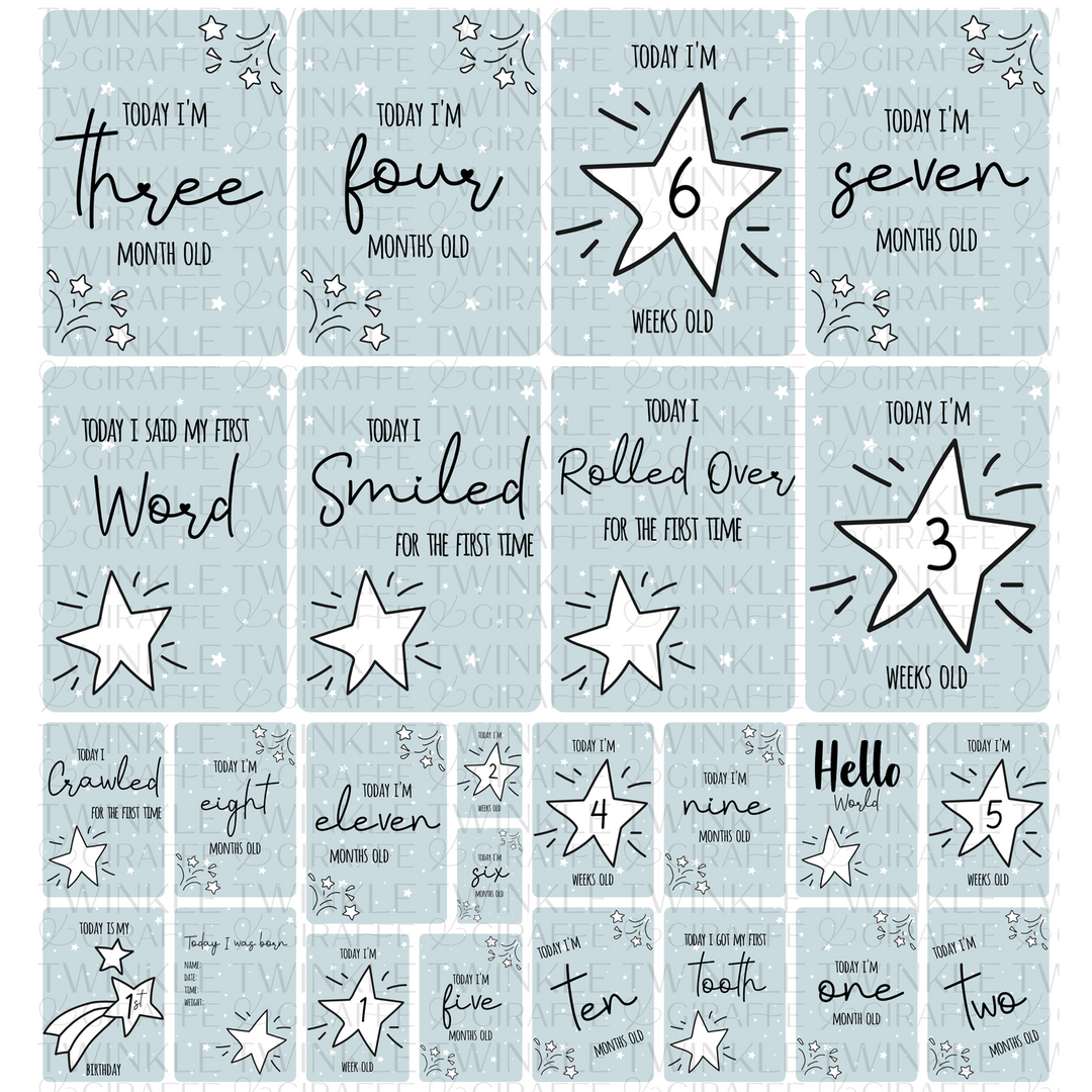 Twinkle &amp; Giraffe Milestone Cards Set of 25
