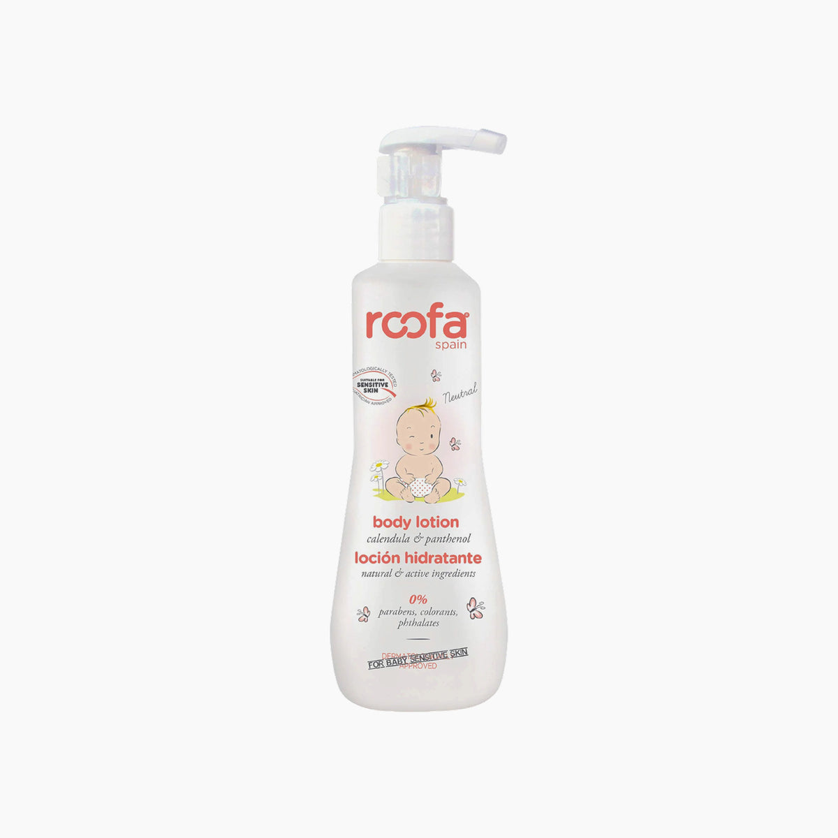 Roofa 300ml sensitive skin body lotion with sweet almond oil