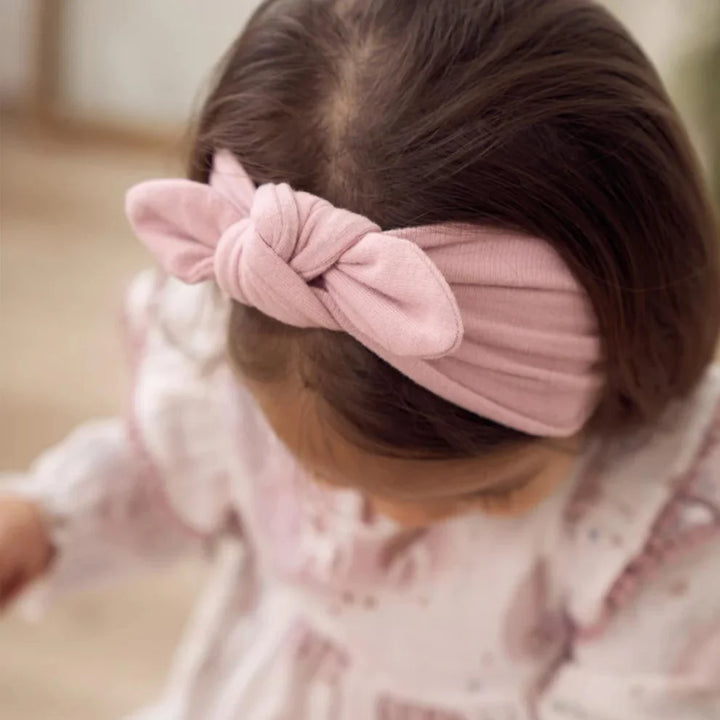 Elegant Baby Brushed Cotton Knotted Bow Headband