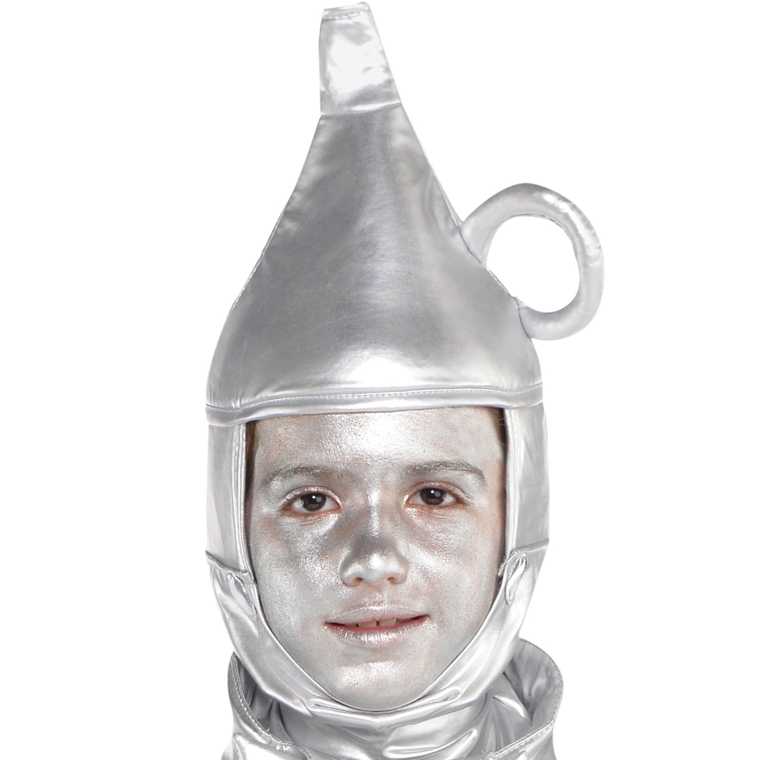 Wizard of Oz Tin Man costume set with metallic lame jumpsuit and headpiece