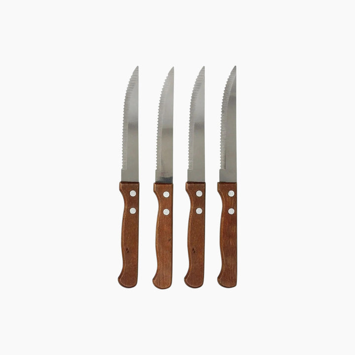 Brabantia set of 6 steak knives with wooden handles