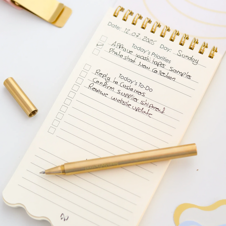 Brass gold pen with satin finish