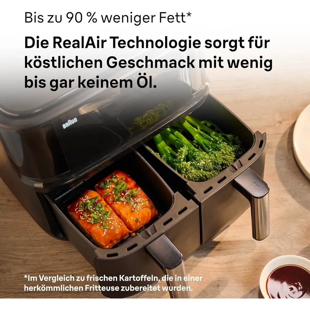 Braun Air Fryer 8 L 2850 W 8 Programs Dual Baskets Digital
