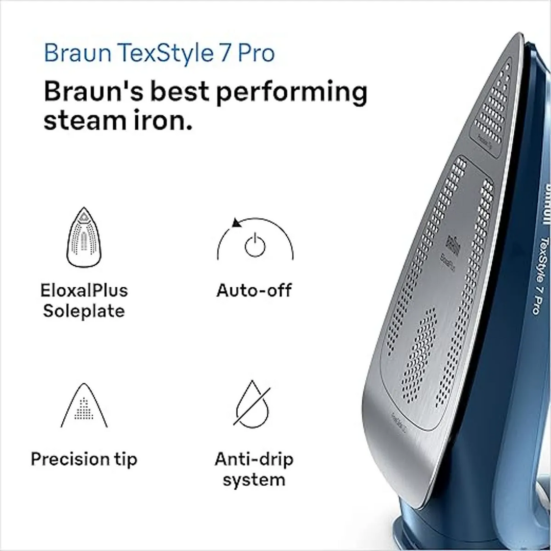 Braun 3000 W iron with 300 ml capacity and EloxalPlus plate