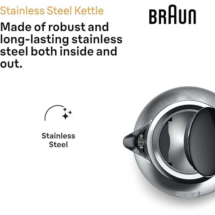 Braun Kettle 2200 W 1.7 L Stainless Black