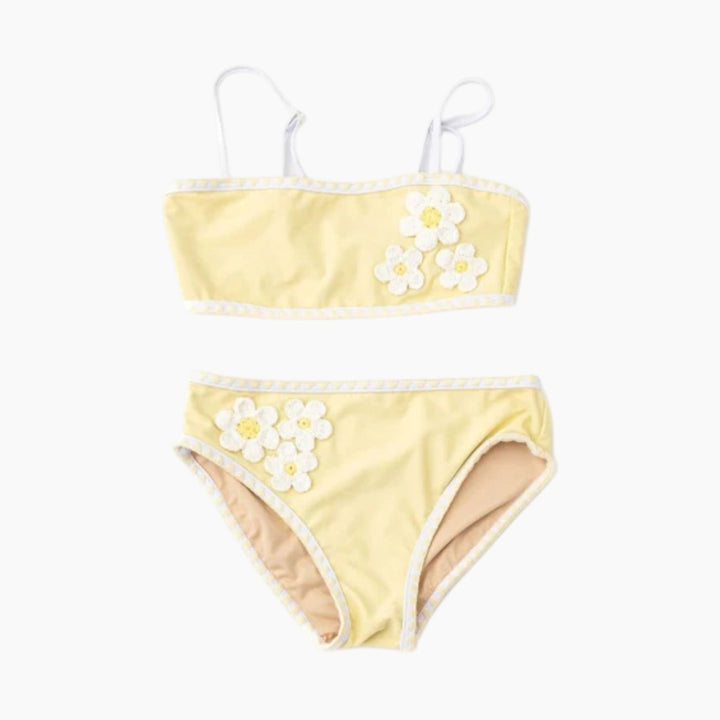 Shade Critters Butter Daisy Tween Girls Crochet Two Piece Swimsuit