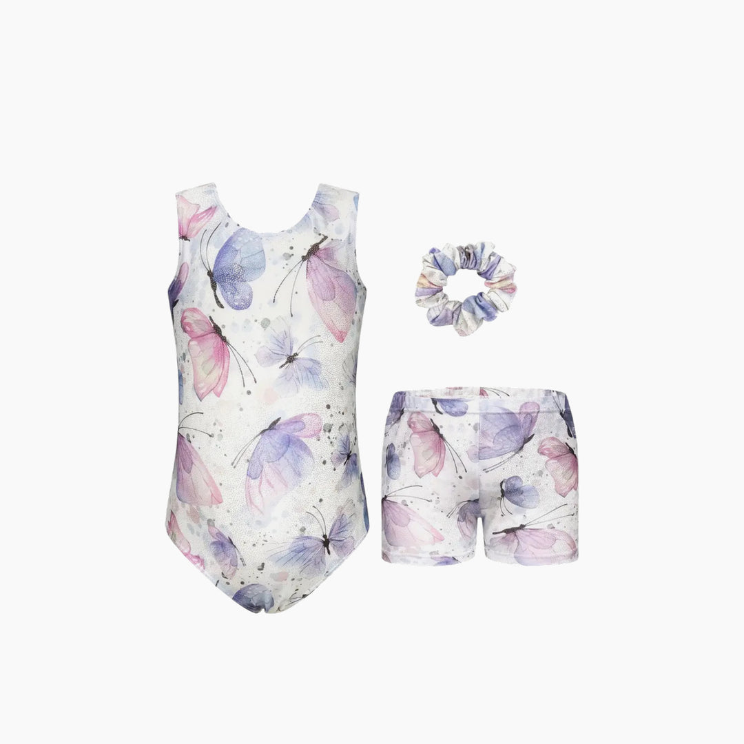 Zeta Flex Butterflies White Leotard Set
