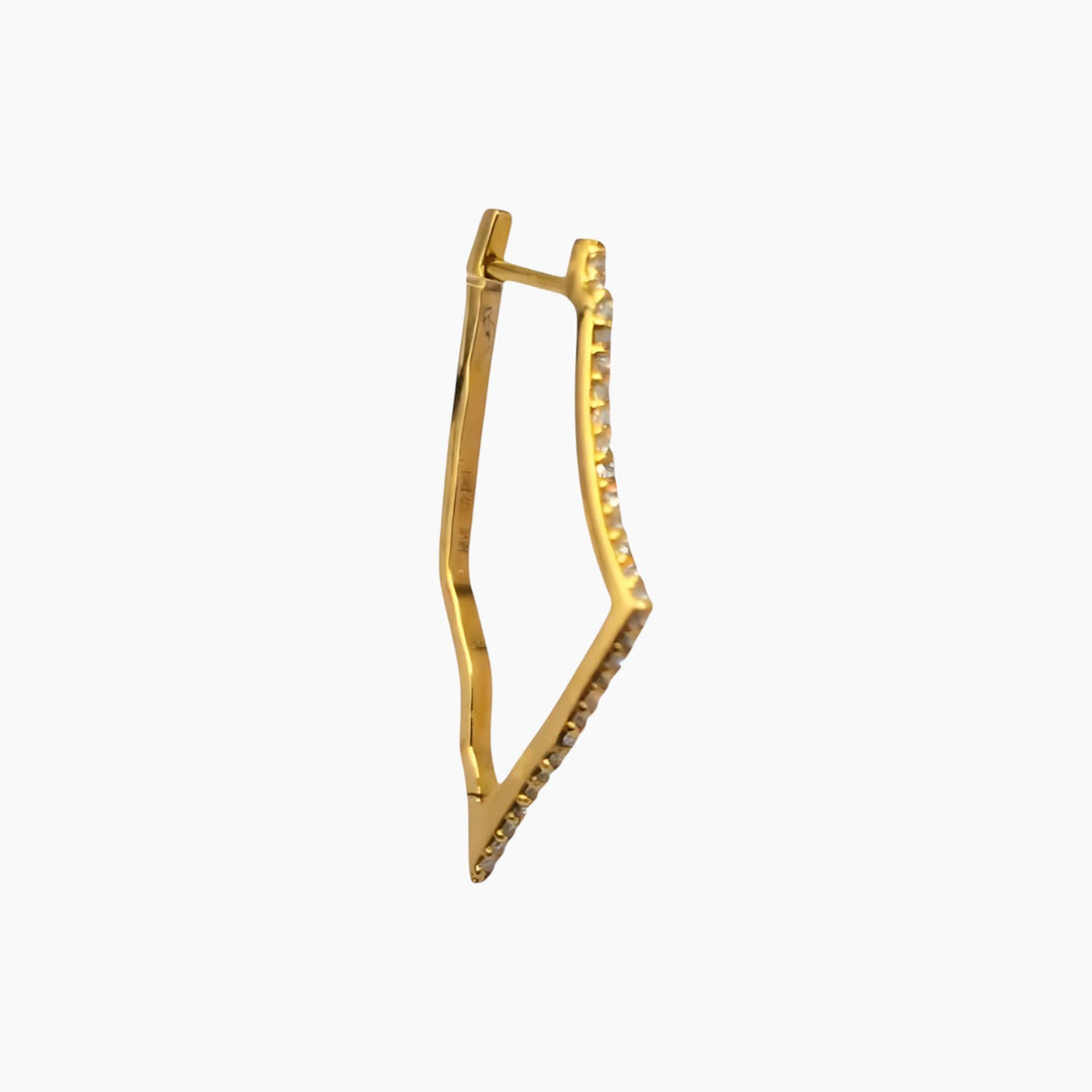 Yellow gold earrings with 28 white diamonds