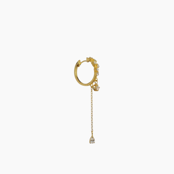 Yellow Gold Chain Drop with White Diamonds