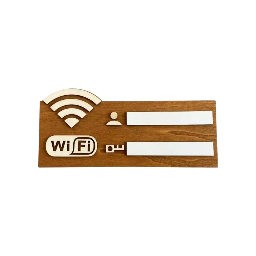 Calevora Wooden Wi-Fi Password Display Board