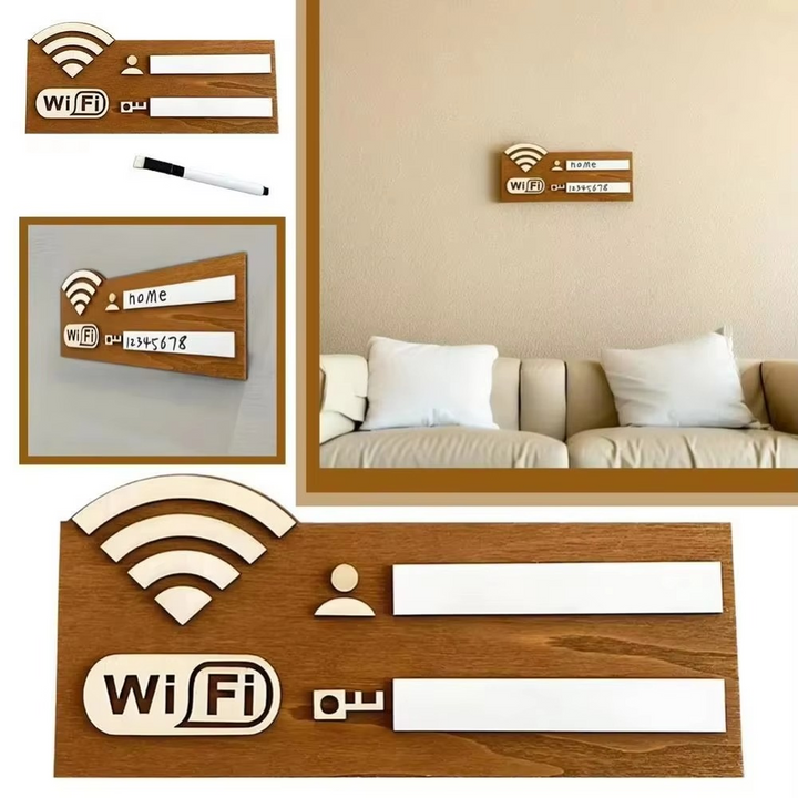 Calevora Wooden Wi-Fi Password Display Board