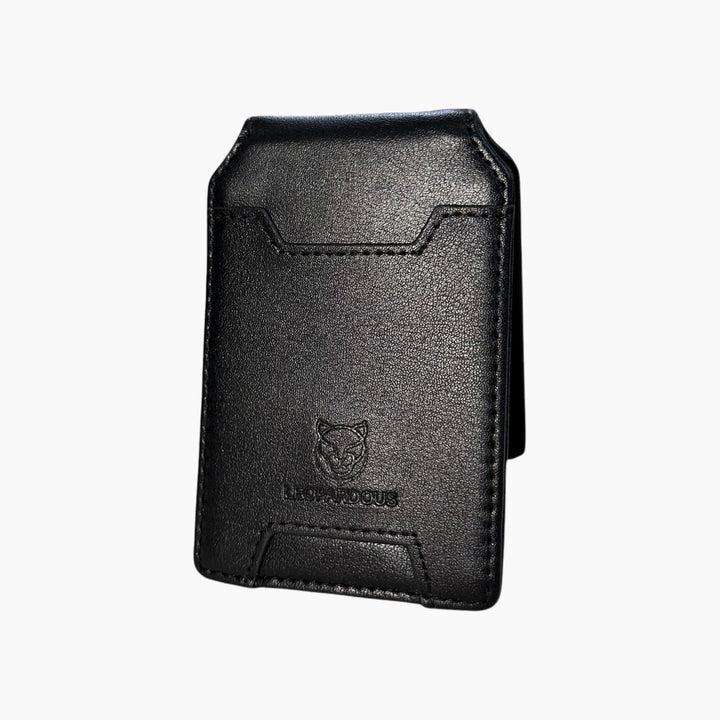Leopardous Phone Cardholder - Black