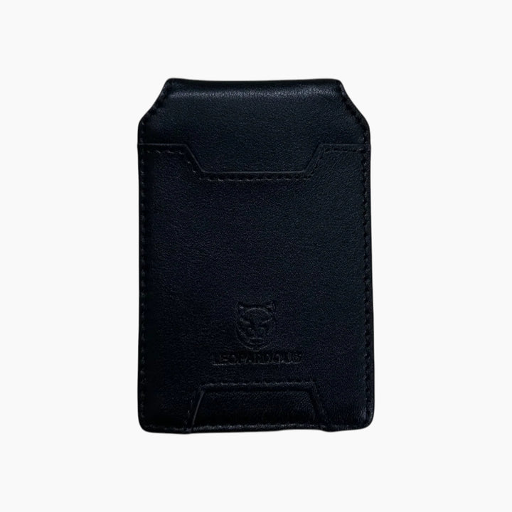 Leopardous Phone Cardholder - Black