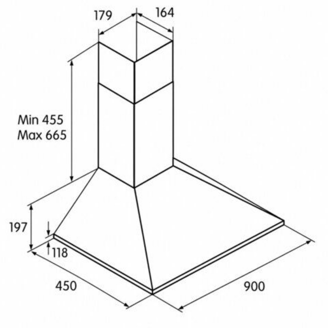 Turbo Air 90cm Wall-Mounted Hood