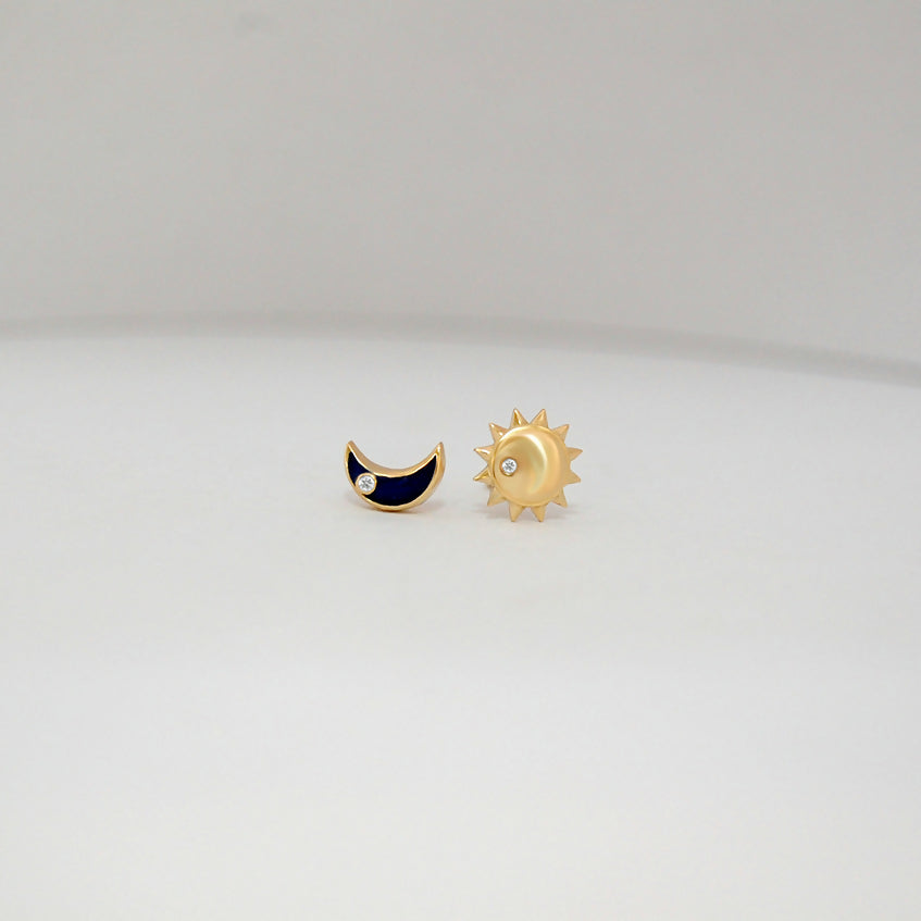 Baby Chic Fine Jewelry Moon &amp; Sun Earrings - HUNA