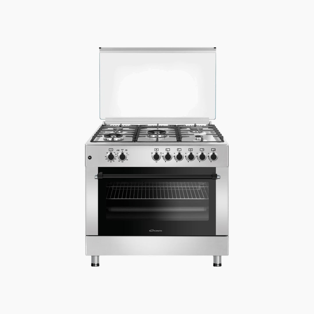 Conti Gas Cooker - 90 Cm - 5 Burners Cast Iron