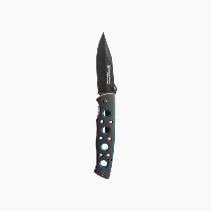 Smith &amp; Wesson Extreme Ops clip point folding knife with aluminum handle
