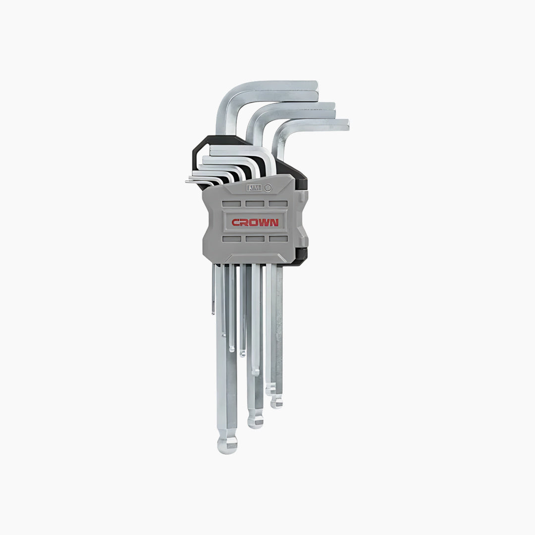 Crown 9-Piece Long Ball-End Hex Key Set - 1.5–10mm