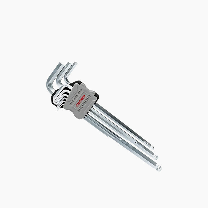 Crown 9-Piece Extra-Long Ball-End Hex Key Set - 1.5–10mm